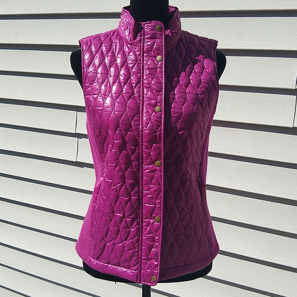 NWT Talbots orchid small petite quilted vest jacket